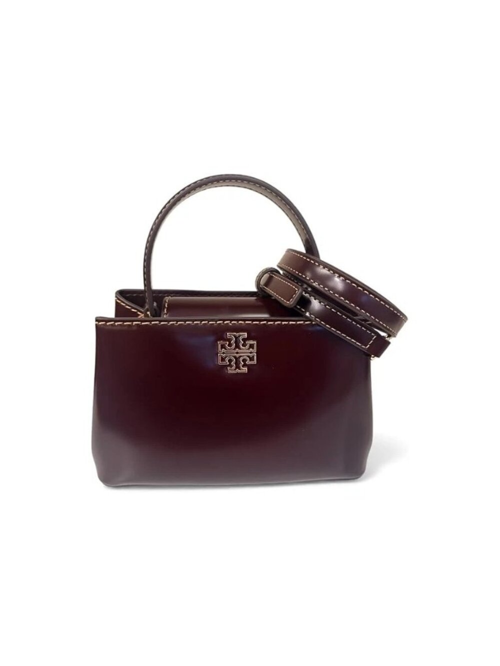 Tory Burch Britten Smooth Mini Satchel 162831 In Tempranillo - New With Tags